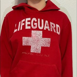 red life guard hoodie